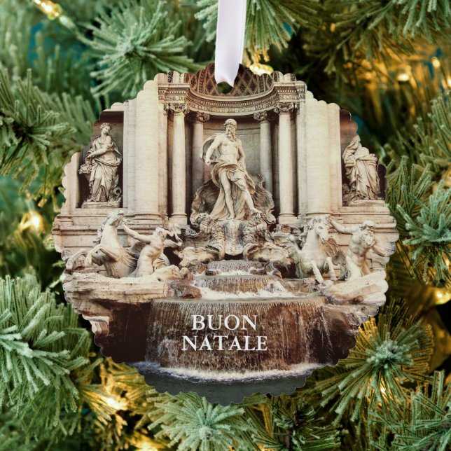 Trevi Fountain Paper Christmas Foto Ornament Karte (Insitu (Baum))