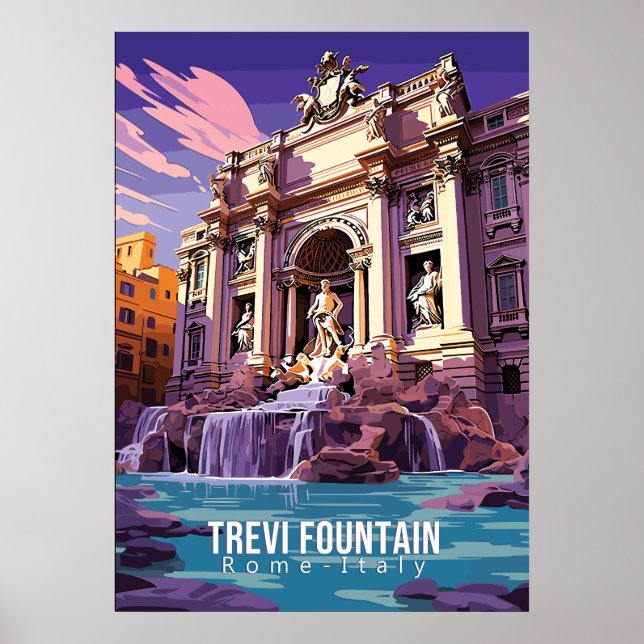 Trevi Fountain, Reisekunstposter Poster (Vorne)