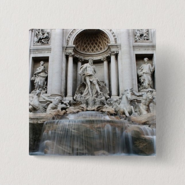 Trevi Fountain Rom Button (Vorderseite)