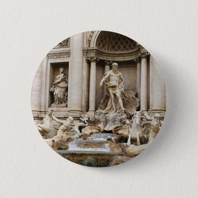 Trevi Fountain Rom Italien Foto Button (Vorderseite)