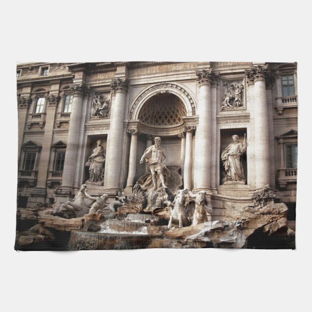 Trevi Fountain Rom Italien Reisen Geschirrtuch (Horizontal)