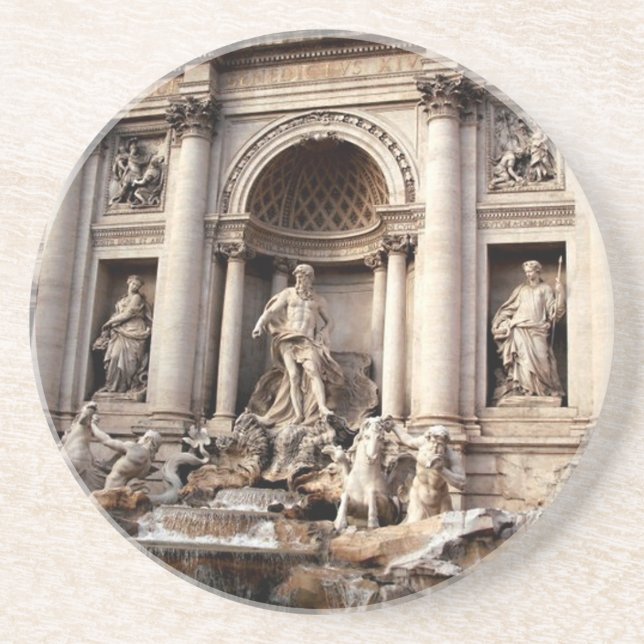Trevi Fountain Rom Italien Reisen Sandstein Untersetzer (Vorne)