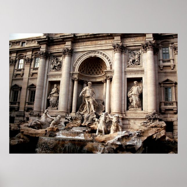 Trevi Fountain Rom Italien Reiseplakat Poster (Vorne)