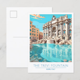 Trevi Fountain Rom Italien Vintage Reisen Postkarte