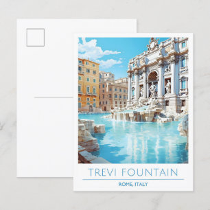 Trevi Fountain Roma Italien Vintage Postkarte