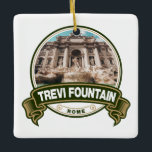 Trevi Fountain Rome Abzeichen Keramikornament<br><div class="desc">Trevi Fountain fotorealistisches Design. Der Trevi-Brunnen ist ein Brunnen aus dem 18. Jahrhundert im Stadtteil Trevi in Rom,  Italien.</div>