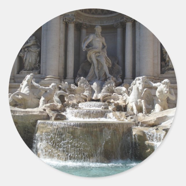 Trevi Fountain Runder Aufkleber (Vorderseite)