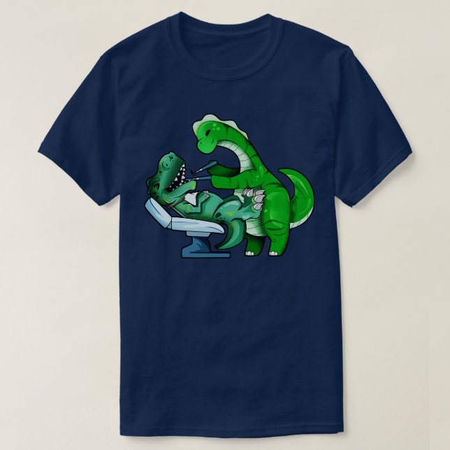 TREX beim Zahnarzt von Brachiosaurus T-Shirt (Design vorne)