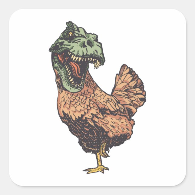TREX CHICKEN QUADRATISCHER AUFKLEBER (Vorderseite)