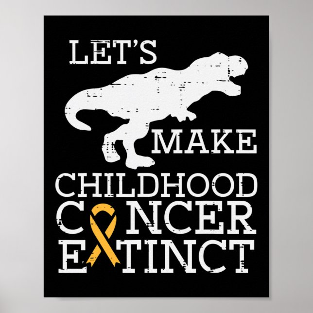 Trex Childhood Cancer Extinct Awareness Dinosaur B Poster (Vorne)
