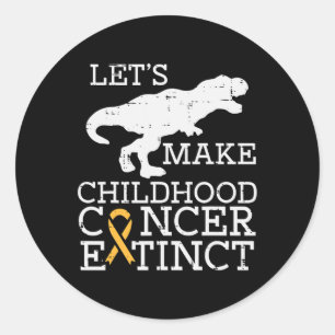 Trex Childhood Cancer Extinct Awareness Dinosaur B Runder Aufkleber