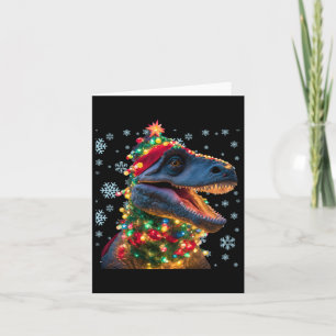Trex Christmas Light Kids Dinosaur Christmas T Karte