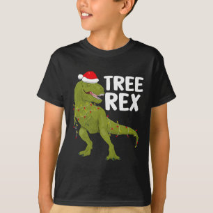 Trex Christmas Lights Dinosaur Kids Jungs Toddl T-Shirt