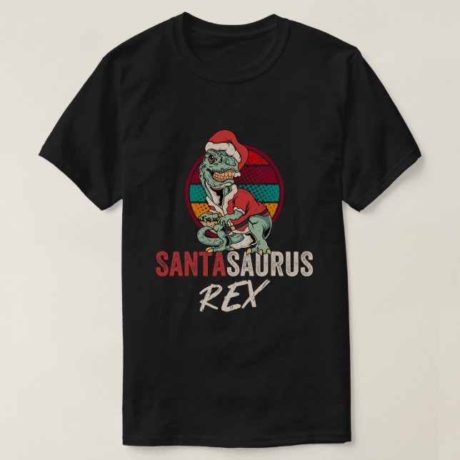 Trex Christmas Shirt Santasaurus Rex Dinosaurier X (Design vorne)