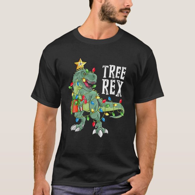 Trex Christmas T-Shirt Dinosaur Weihnachtsgeschenk (Vorderseite)