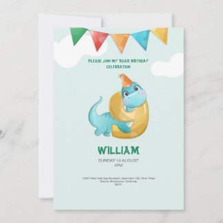 TREX Dinosaur 9. Geburtstagsparty Einladung