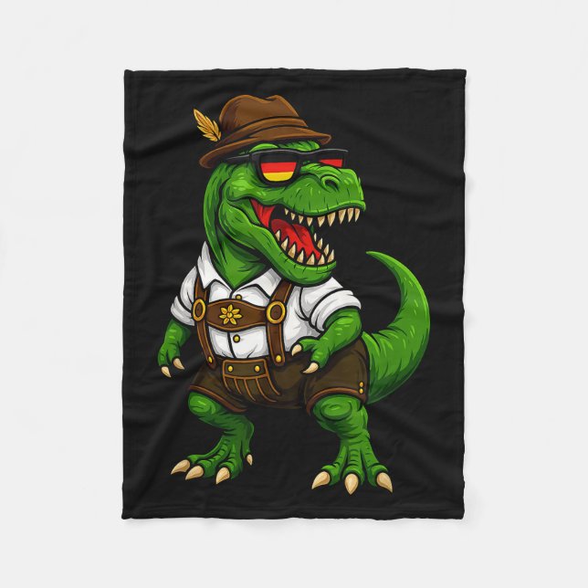 Trex Dinosaur Bavarian German Costume Boys Men Kid Fleecedecke (Vorderseite)