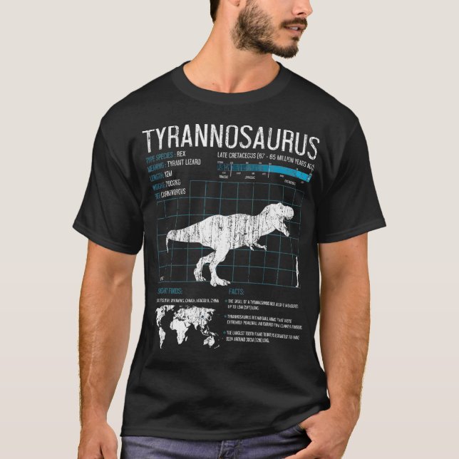 TRex Dinosaur    FaktenTyrannosaurus Wissenschaft  T-Shirt (Vorderseite)