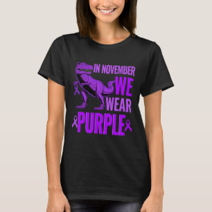 Trex Dinosaur Im November tragen wir Lila Epilepsi T-Shirt