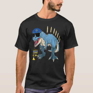 Trex-Dinosaur-Menora Hanukka Chanukka jüdische Jun T-Shirt