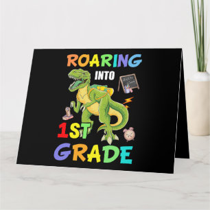 Trex Dinosaur Roaring in 1. Klasse zurück nach Sch Karte