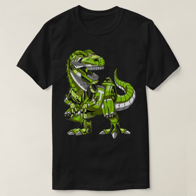 TRex Dinosaur Robot Futuristic Science Fiction Boy T-Shirt (Design vorne)