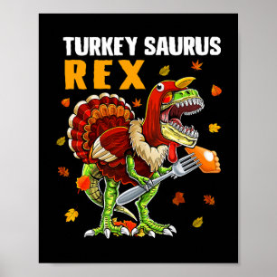TRex Dinosaur Türkei Saurus Joke Funny Thanksgivin Poster
