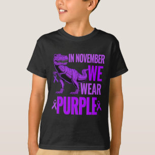 Trex Dinosaurier Im November tragen wir Lila Epile T-Shirt