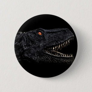 Trex Dinosaurier Kopf Dunkles Poster Button