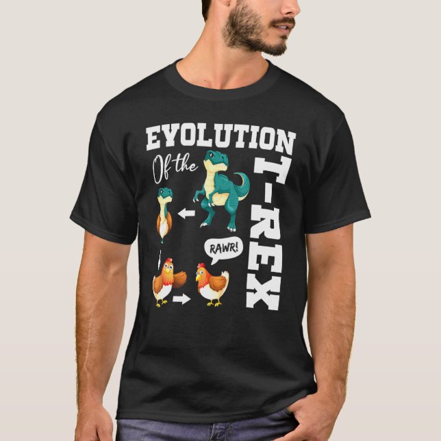 Trex Evolution des T-Rex Dinosaurier Hühner Gag F T-Shirt (Vorderseite)