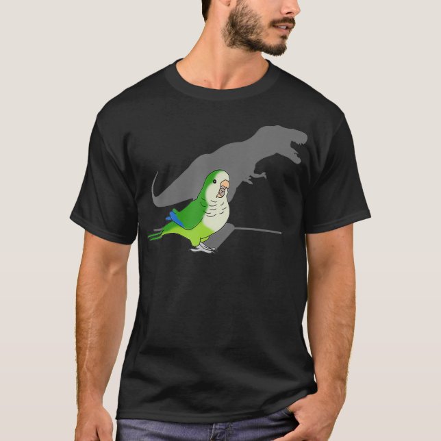 Trex Green Monk Parakeet Funny Birb memes Papagei T-Shirt (Vorderseite)