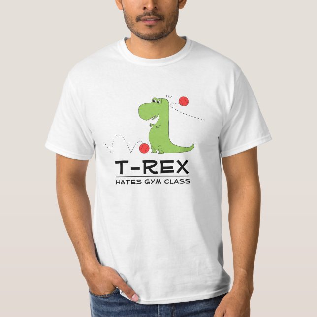 TRex hasst Turnhallen-Klassen-lustiges T-Shirt (Vorderseite)