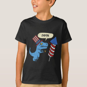 Trex Kurze Hände Firecracker Funny Firework 4. T-Shirt