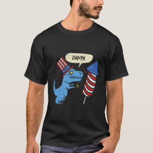 Trex Kurze Hände Firecracker Funny Firework 4. T-Shirt