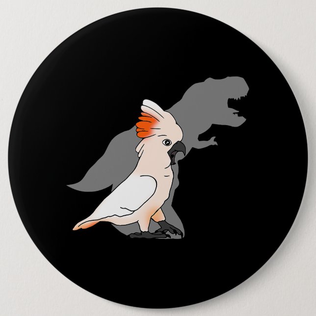 TRex Moluccan Cockatoo Shadow Dinosaurier Bird Lov Button (Vorderseite)
