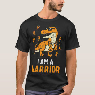 Trex Orange Ribbon Im A Warrior Leukemia Bewusstse T-Shirt