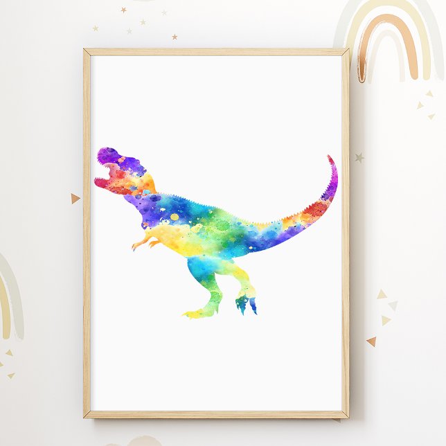 Trex Print Colorful Dinosaurier Kinder Zimmer Post Poster (Von Creator hochgeladen)