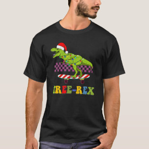 Trex retro Weihnachtsdinosaurier Xmas Skate T-Shirt