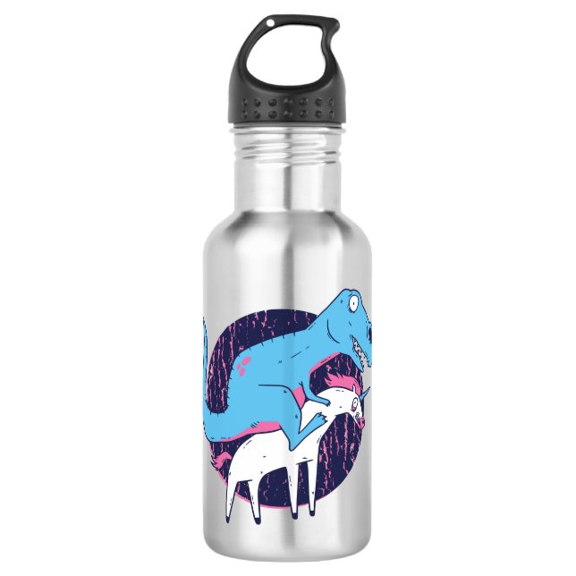 Trex Riding Unicorn Edelstahlflasche (Vorderseite)