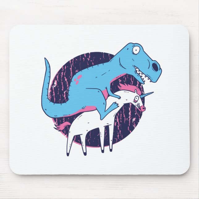 Trex Riding Unicorn Mousepad (Vorne)