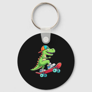 Trex Skateboarder Dino Dinosaur Skating Skateboard Schlüsselanhänger