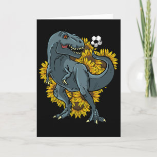 Trex spielt Fußball Sonnenblume Lustiger Fußll Din Karte