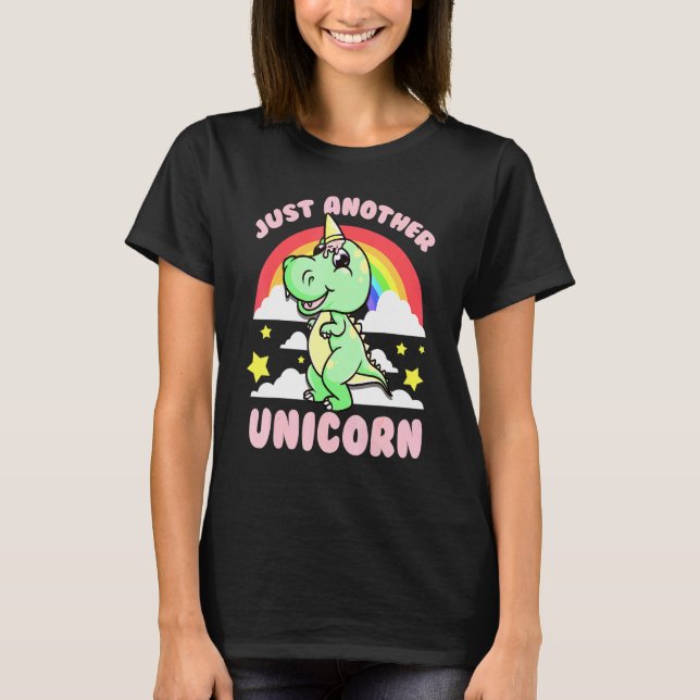 Trex Unicorn Inspiriert Eiskremhorn verwandt T-Shirt (Vorderseite)
