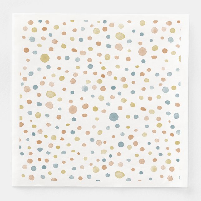 Trey Confetti Wasserfarbe Dots Papier Napkin Serviette (Vorderseite)