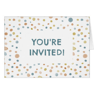 Trey Confetti Watercolor Dots Geburtstag Einladung