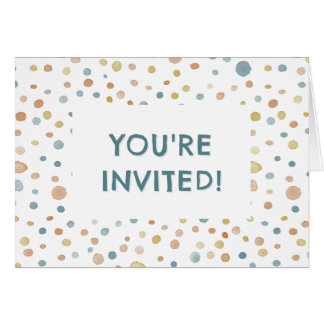 Trey Confetti Watercolor Dots Geburtstag Einladung
