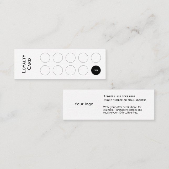 Treyalty Card, sauber und einfach, beruflich Treuekarte (Vorne/Hinten)