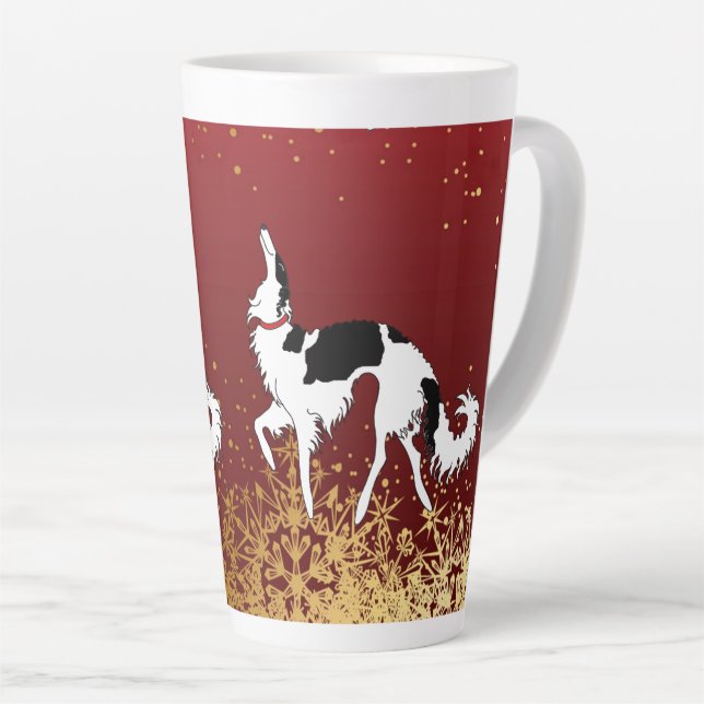 Tri Ballet Borzoi Holiday Tasse (Rechte Ecke)