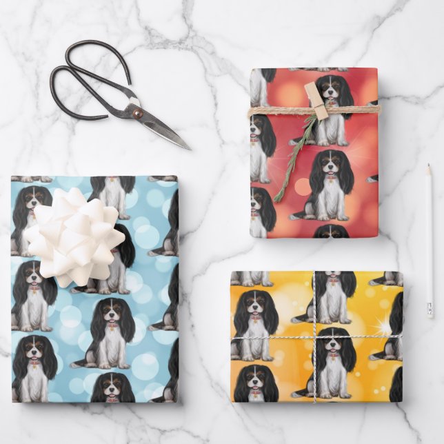 Tri Cavalier King Charles Spaniel  Geschenkpapier Set (Vorderseite)
