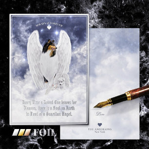 Tri Collie Angel & Cherub - Beileid Foil Card Folien Feiertagskarte